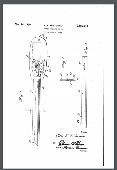 Electric Knife Patent